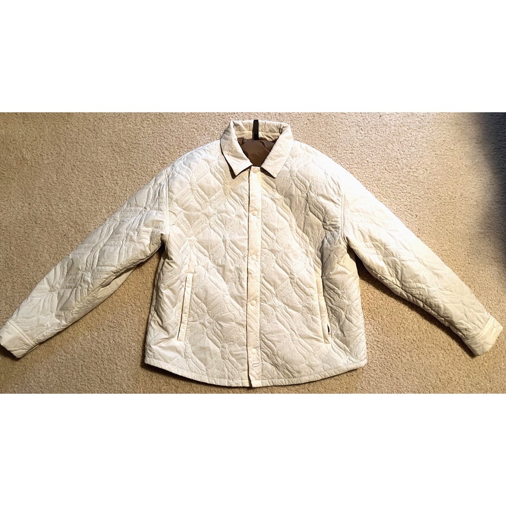 Fabletics Ivory Off-White Quilted Jacket Women Large JT2357129-8528
